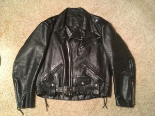 Men’s Vintage Harley Davidson Size 44 Xl Black Leather Jacket Made In The Usa