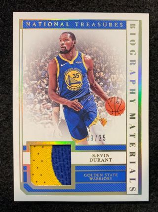 Kevin Durant 2018 - 19 National Treasures Game Patch /25 2 Color