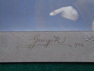 Antique Photo by Russell & Sons Signed by King George V 1924 George R.  I. 3
