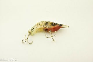 Vintage Heddon Craw Shrimp Spook Minnow Antique Fishing Lure Clear Jj7