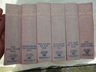 Set Of Six Vintage H/b History Of The Great War 1 - 6 1000 Maps And Illustrations
