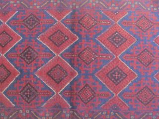 A Fabulous Old Handmade Afghan Moshvani Wool On Wool Runner (370 X 76 Cm)