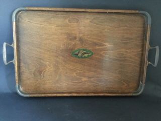 Vintage /antique Wood And Copper Butlers Tray,  Copper Corners And Handles