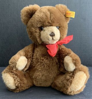 Vintage Steiff Petsy Teddy Bear Brown 012556 1991 - 2002 28 Cm/11” Tag & Button