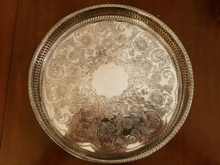 Vintage Viners Alpha Plate Silver Plated Galleried Serving Tray