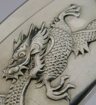 Rare Chinese Export Silver Military Dragon Card Case 1908 Presentation Typhoon?
