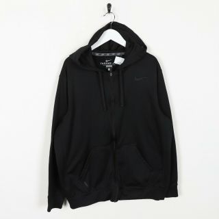 Vintage Nike Therma - Fit Small Logo Zip Up Polyester Hoodie Sweatshirt | Large L