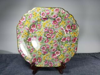 Vintage Lord Nelson Ware Chintz Square Plate.  9 ".  Briar Rose