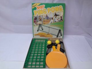 Vintage 1982 Nerf Ping Pong Game Table Tennis Parker Brothers 100 & Extra Balls