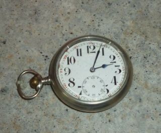 Vintage Silver 15 Jewels Pocket Watch For Spares Or Repairs