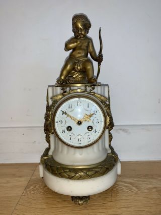 Ormolu And White Marble Clock