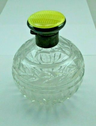 Antique Art Deco Sterling Silver Guilloche Perfume Bottle W.  G.  Sothers 1926 685d