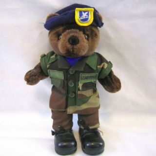 Vintage 1989 Bear Forces Of America 11 " Brown Us Air Force Teddy Plush With Hat