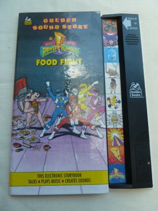 Vtg Power Rangers Food Fight Golden Sound Story Talking Book 1994 W Batteries