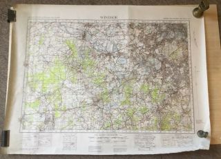 Old Vintage War Office Map Of Windsor 1940 Never Folded 25 X 32