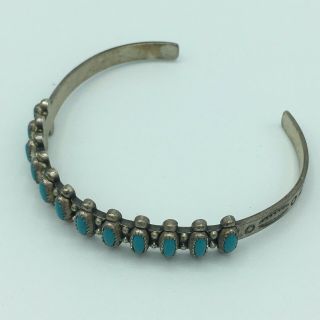 Vintage Southwest Style Sterling Silver And Turquoise Bracelet