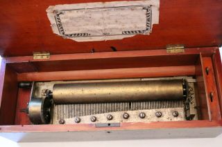 Antique Swiss Cylinder Music Box By L 