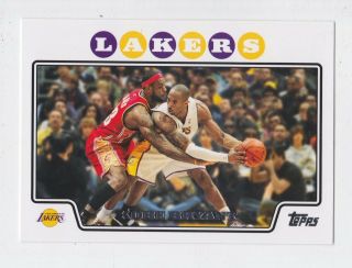 2008 - 09 Topps Kobe Bryant Lebron James Base Card 24 Lakers Cavs Nm - Mt