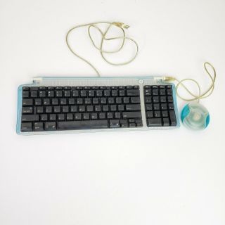 Vintage Apple Combo Blue Usb Keyboard M2452 Mouse M4848 Teal Aqua For Imac G3