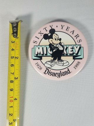 Vintage Disneyland Mickey Sixty Years Pinback Button Pin