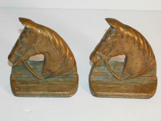 Vintage Cast Metal - Brass/bronze - Horse Head Book Ends Bookends