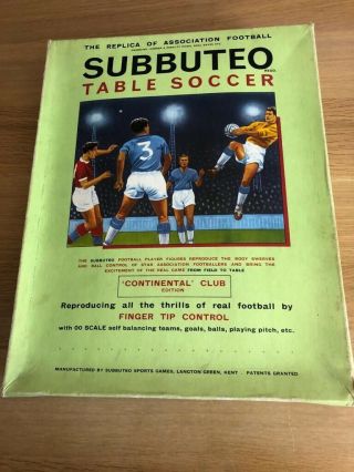 Vintage Subbuteo Table Soccer Game Continental Club Edition From 1960’s Complete