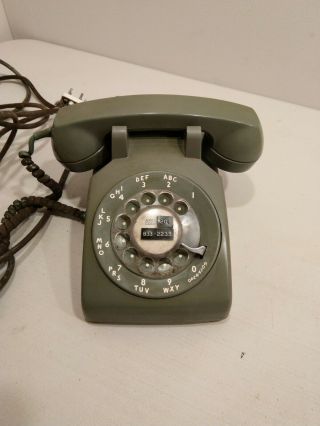 Vintage Bell System Western Electric Rotary Dial Desk Phone Avocado Green,  Retro
