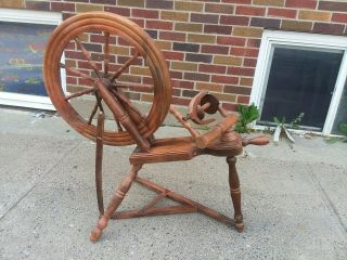 Antique Spinning Wheel 23 " Wood Spinning Wheel