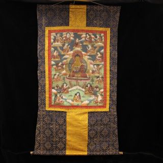 Chinese Tibetan Qing Dynasty Esoteric Buddhism Antique Sakyamuni Thangka
