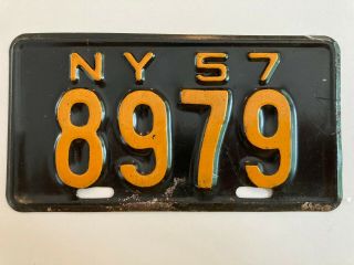 1957 York Motorcycle License Plate All Paint Still Has Some Gloss