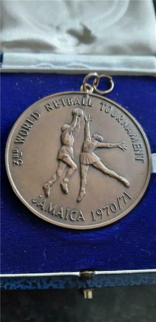 Vintage Medal From 3rd World Netball Tournament Jamaica To Miss Mary Bulloch