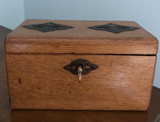 Antique/vintage Money / Alms Box With Velvet Lining Lockable