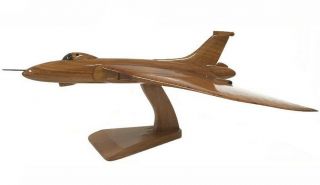 Avro Vulcan Raf High Altitude Strategic Bomber Wooden Executive Desktop Model.