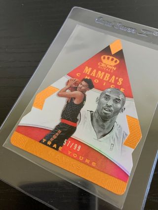 2018 - 19 Crown Royale Mamba ' s Choice Trae Young Die Cut Rookie Red 57/99 - Kobe 3