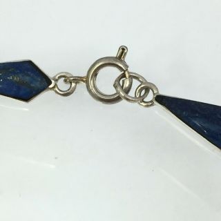 Lapis Lazuli & 950 Silver Link Bracelet Vintage Cabochon 7.  5 in 5.  5 grams 2