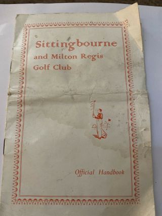 Vintage Official Golf Handbook Sittingbourne