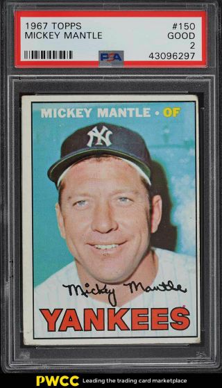 1967 Topps Mickey Mantle 150 Psa 2 Gd