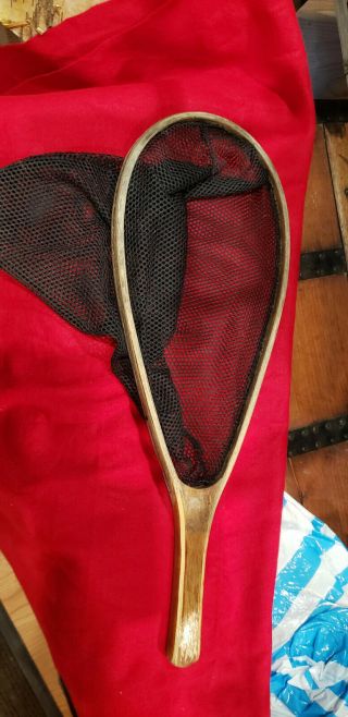 Vintage Antique Wood Frame Fishing,  Fly Fishing Or Trout Net Flyfishing