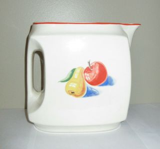 Vintage Harker Pottery Apple And Pear Water Pitcher Bakerite