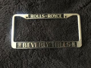 Rolls - Royce Of Beverly Hills Ca Vintage Dealer License Plate Frame 1990s 2000s