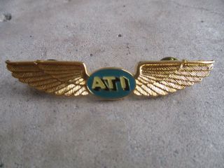 Vintage 1990 Ati Air Transport International Airlines Pilot Wings Pin