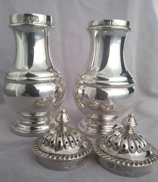 Magnificent,  Heavy Pair Solid Silver Casters London 1902.  245 Grams