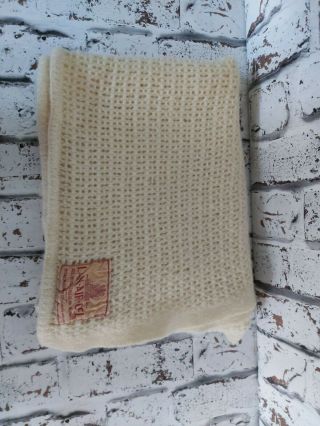 True Vintage Lan - Air - Cel Baby Wool Woolen Cellular Blanket Glasgow Scotland Uk