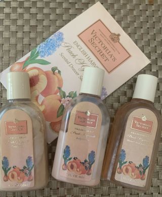Vtg Victorias Secret Peach Hyacinth Body Lotion/shower Gel/conditioner/sachet