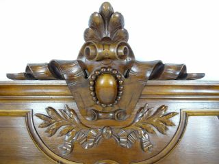 33 " French Antique Pediment Hand Carved Walnut Wood Crest Fronton Louis Xvi Style