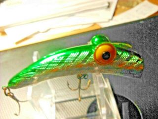 Old Lure Vintage Large Green/silver Rabble Rouser Lure For Bass Fishing.