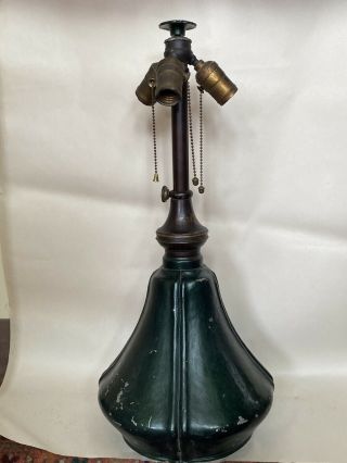 Antique Arts & Crafts Bradley & Hubbard Lamp Base Triple Socket Pull Chain 2