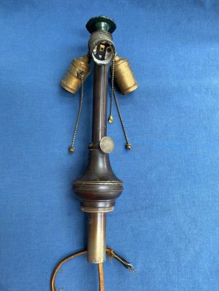 Antique Arts & Crafts Bradley & Hubbard Lamp Base Triple Socket Pull Chain 3