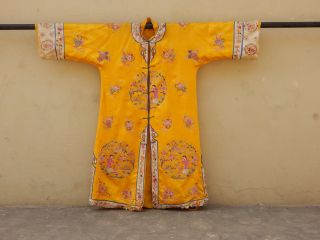 Antique Chinese Silk Hand Embroidered Robe (x293)