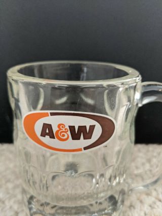 Vintage A & W Root Beer 4 1/2 Inch Tall Heavy Glass Mug - - 2